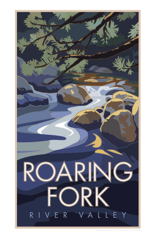 Roaring Fork River Valley, Colorado - Poster
