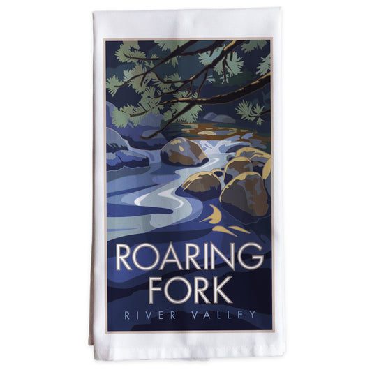 Roaring Fork River Valley, Colorado -Tea Towel