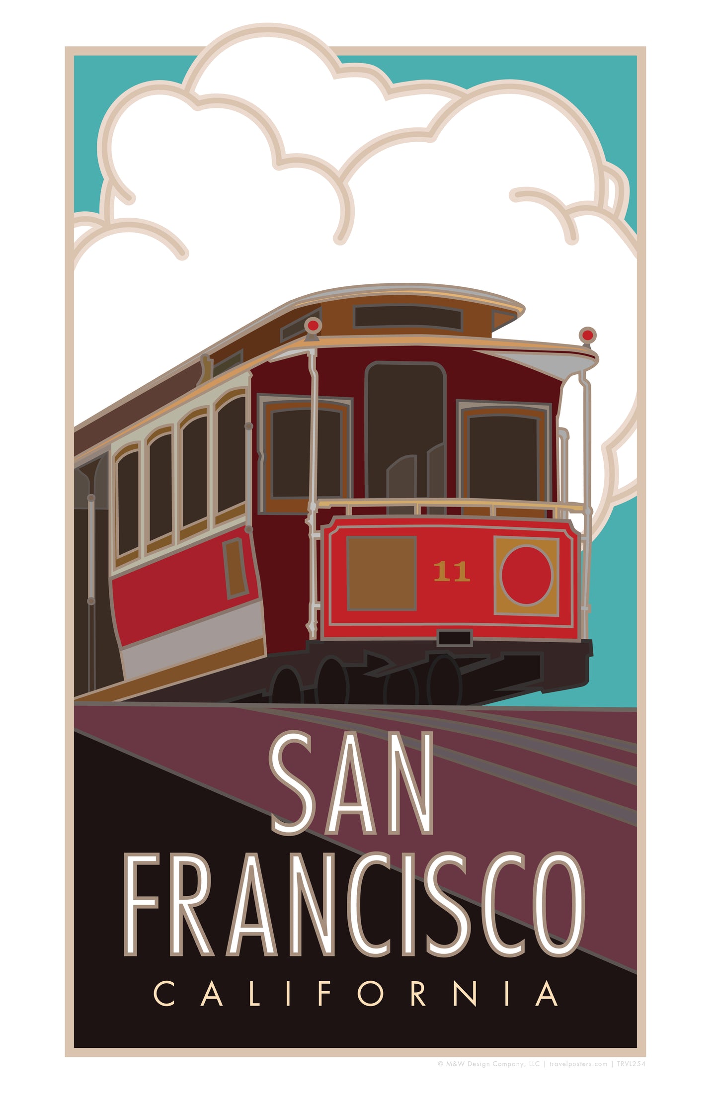 San Francisco (Cable Car), California - Poster