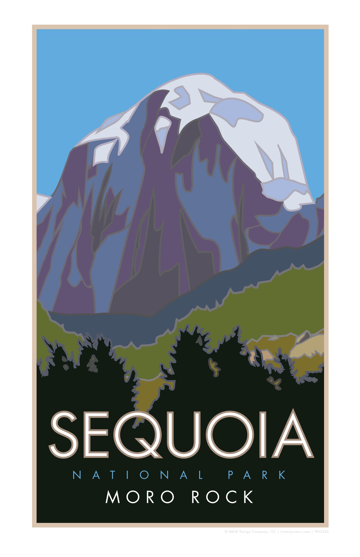 Sequoia National Park Moro Rock California Travel Poster