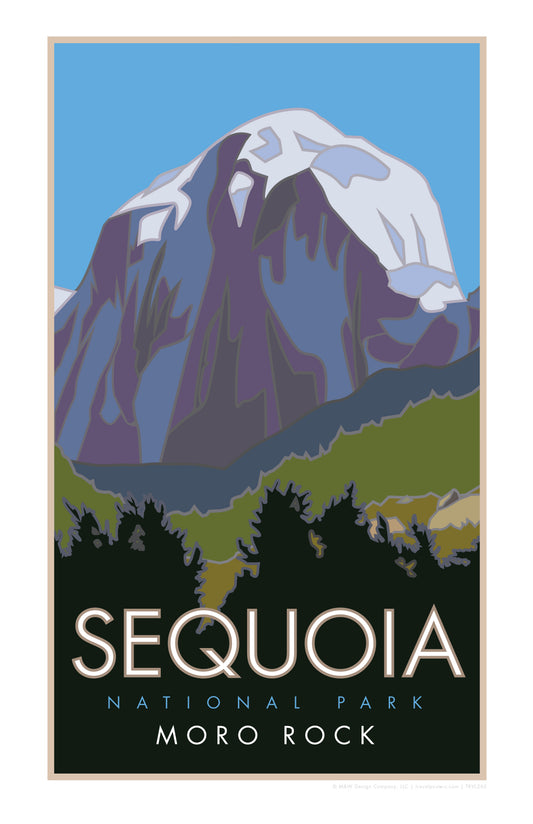 Sequoia National Park Moro Rock California Travel Poster