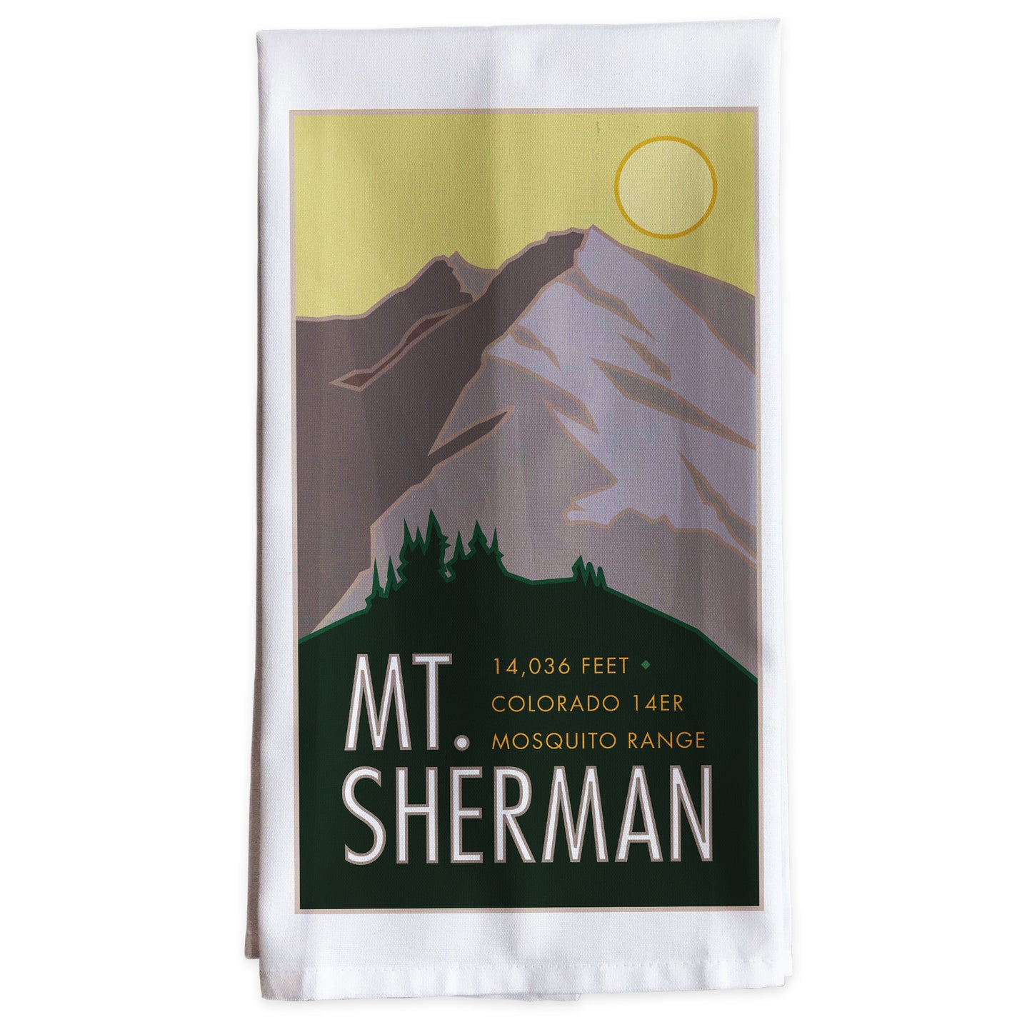 Mt. Sherman, Colorado - Colorado 14er -Tea Towel