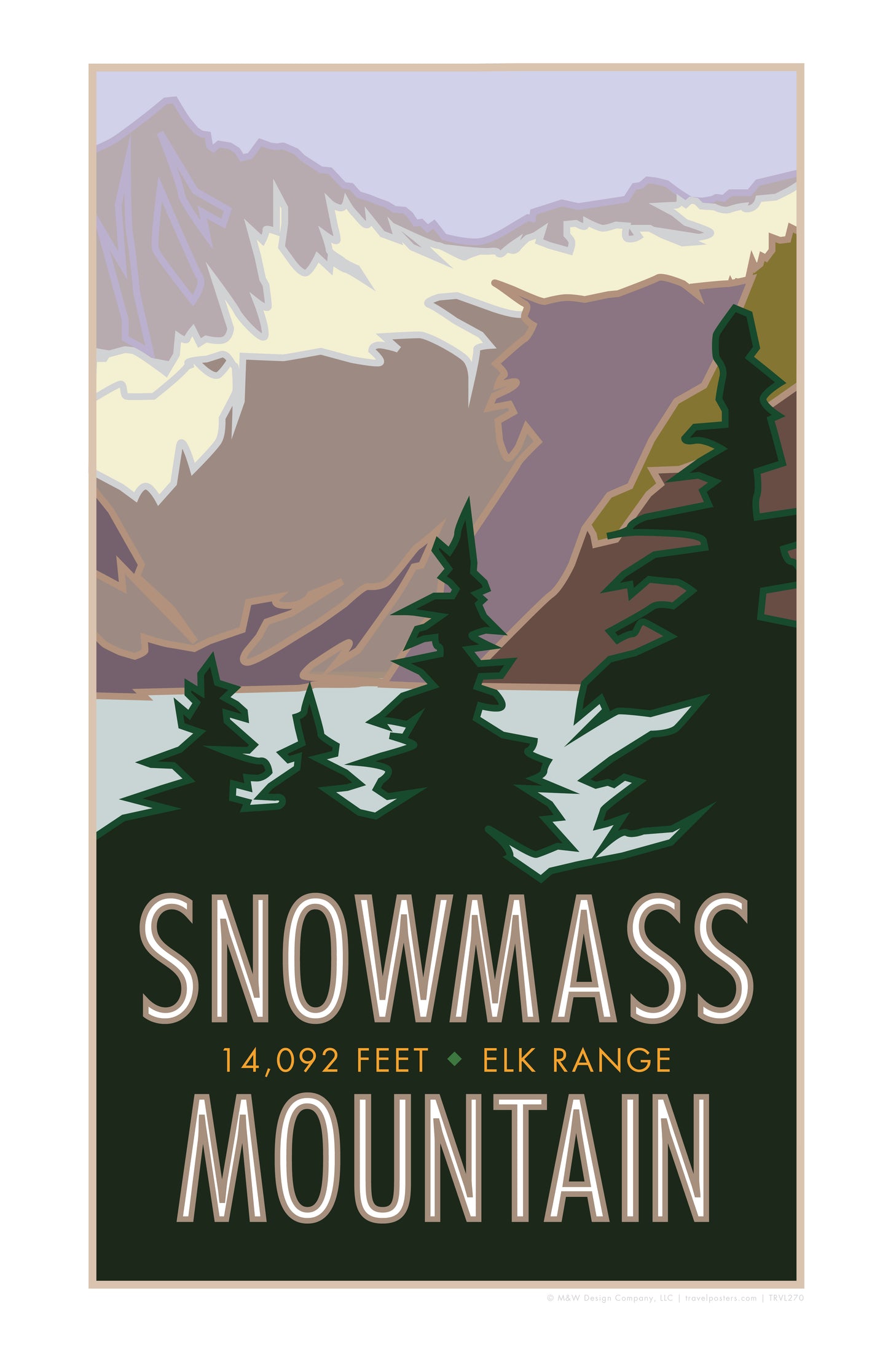 Snowmass Mountain, Colorado - Colorado 14er - Poster