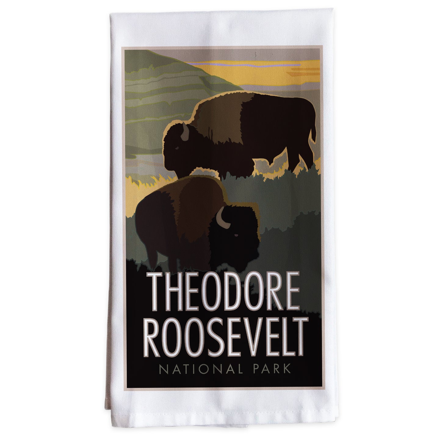 Theodore Roosevelt National Park (Bison) -Tea Towel