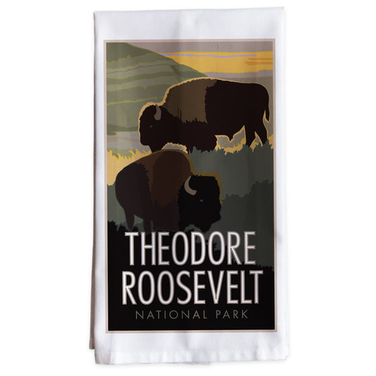Theodore Roosevelt National Park (Bison) -Tea Towel