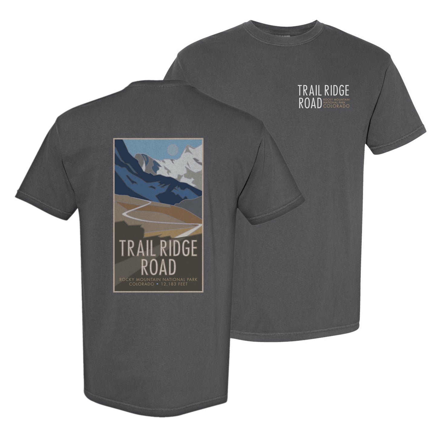 Trail Ridge Road 1 (Rocky Mountain National Park), Colorado - Comfort Colors Heavyweight T-Shirt
