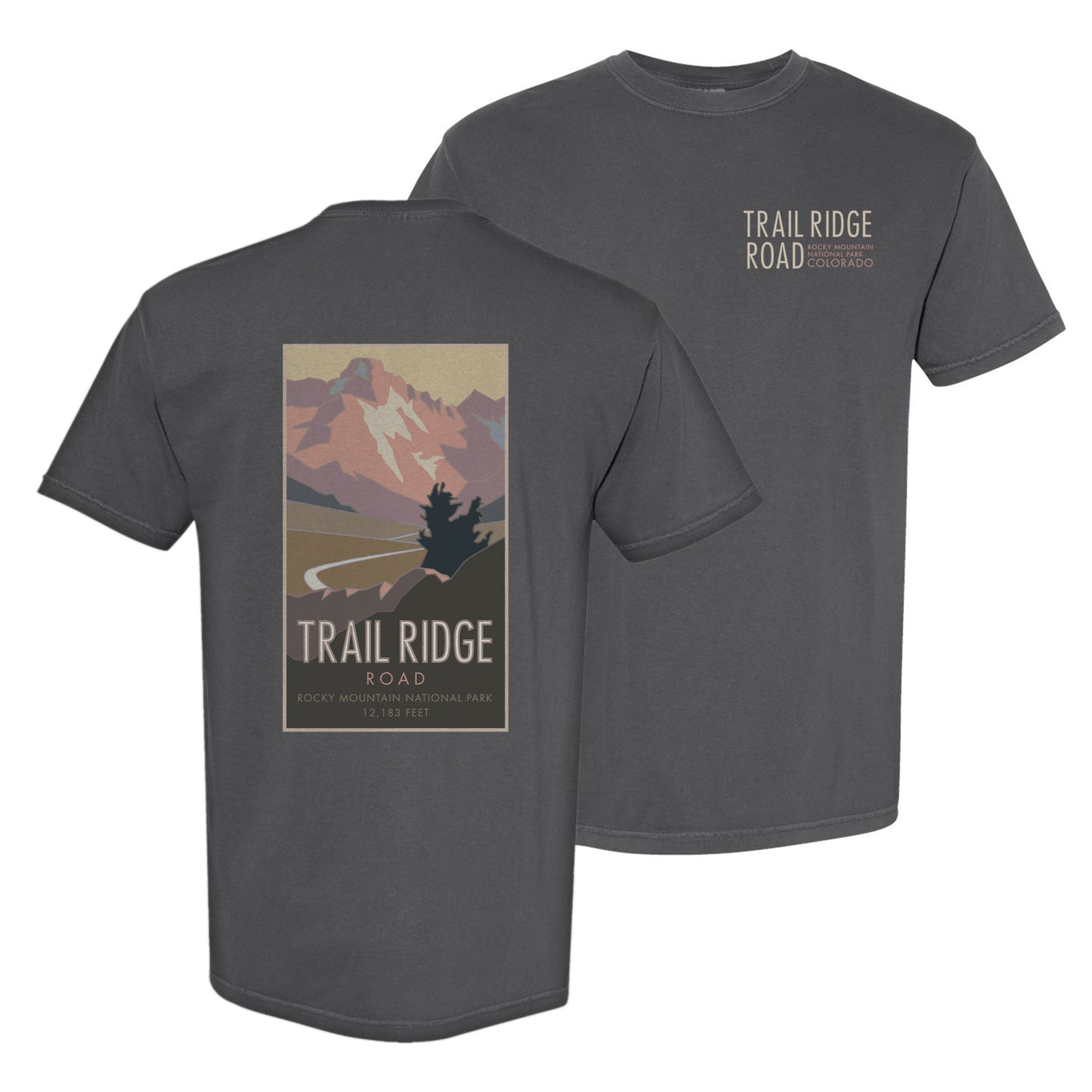 Trail Ridge Road 2 (Rocky Mountain National Park), Colorado - Comfort Colors Heavyweight T-Shirt