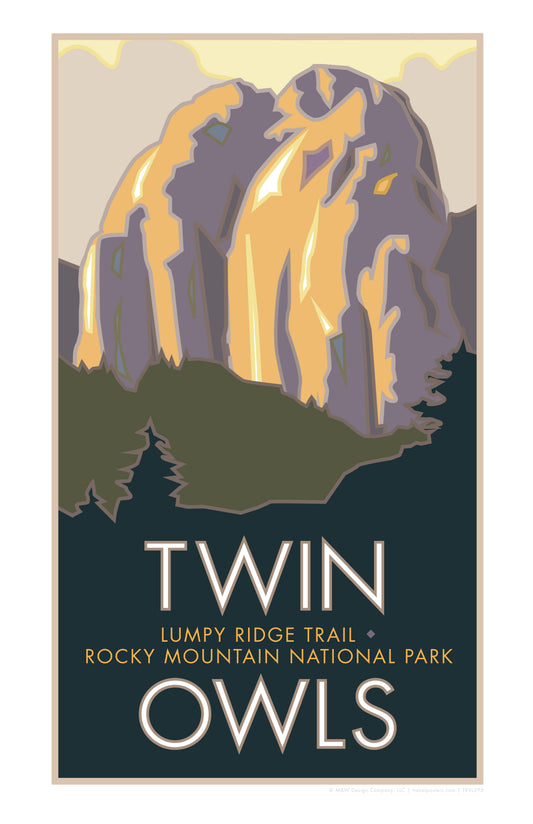 Twin Owls, Rocky Mountain National Park, Colorado - Poster