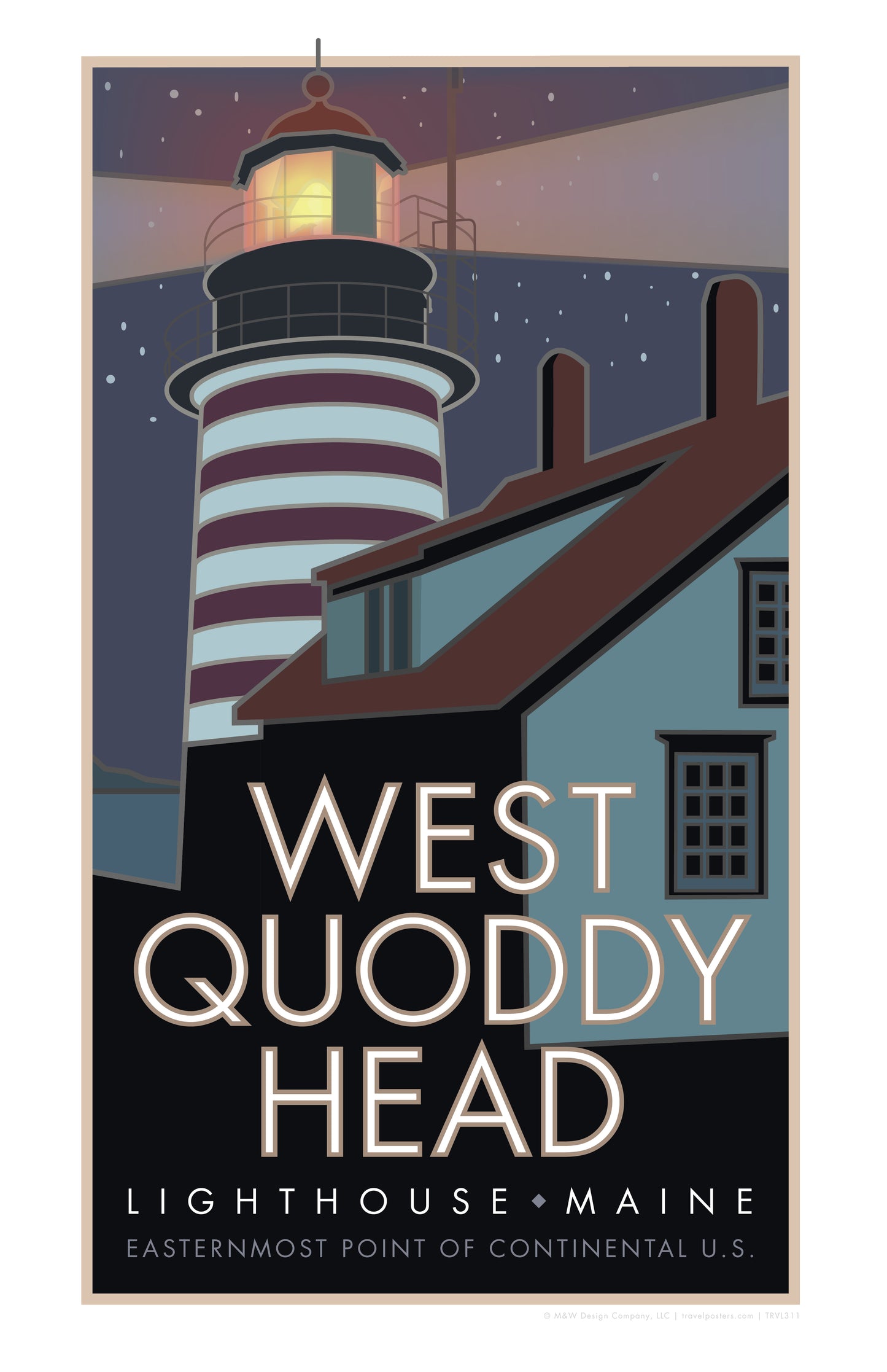 West Quoddy Head Lighthouse, Maine - Poster