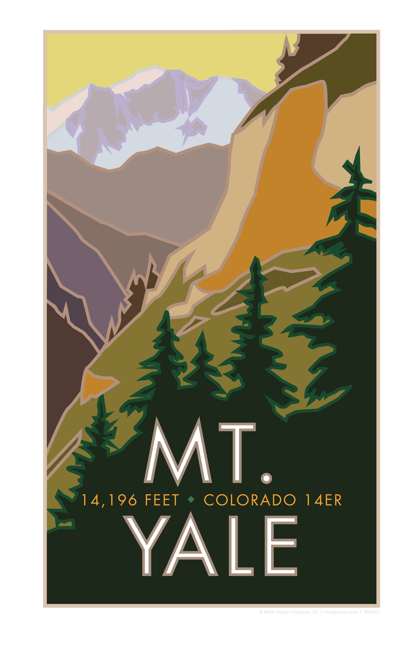 Mt. Yale, Colorado - Colorado 14er - Poster