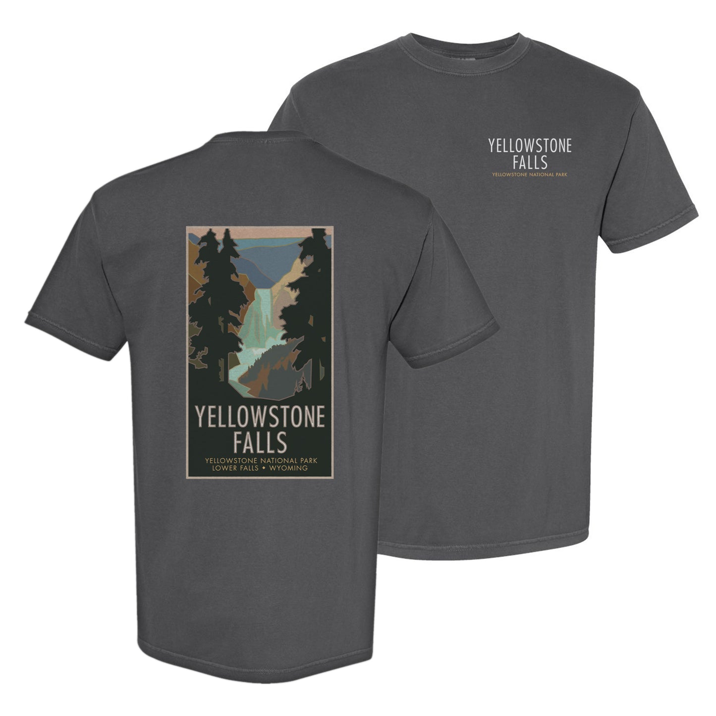 Yellowstone Falls, Yellowstone National Park, Wyoming - Comfort Colors Heavyweight T-Shirt