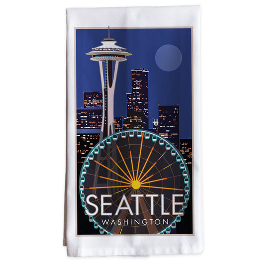 Great Wheel Space Needle -Tea Towel
