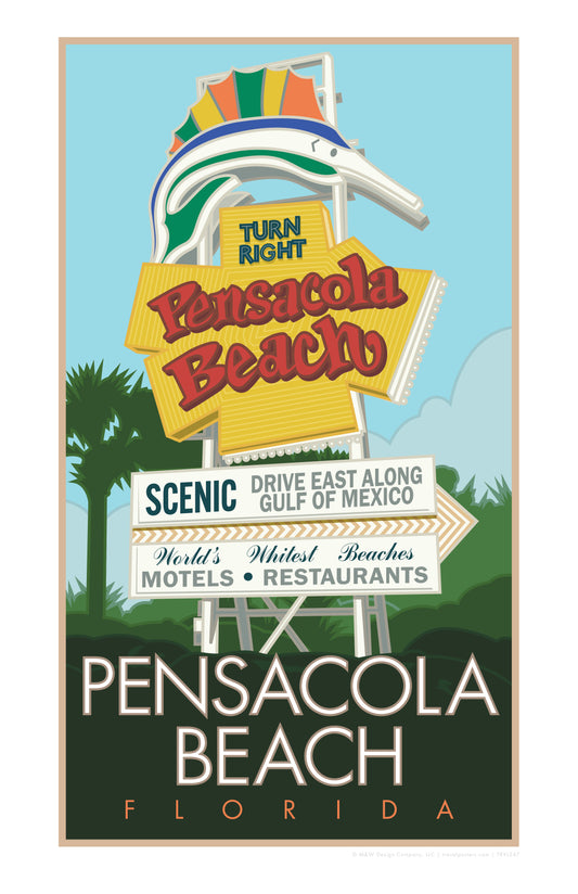 Pensacola Beach Sign - Poster
