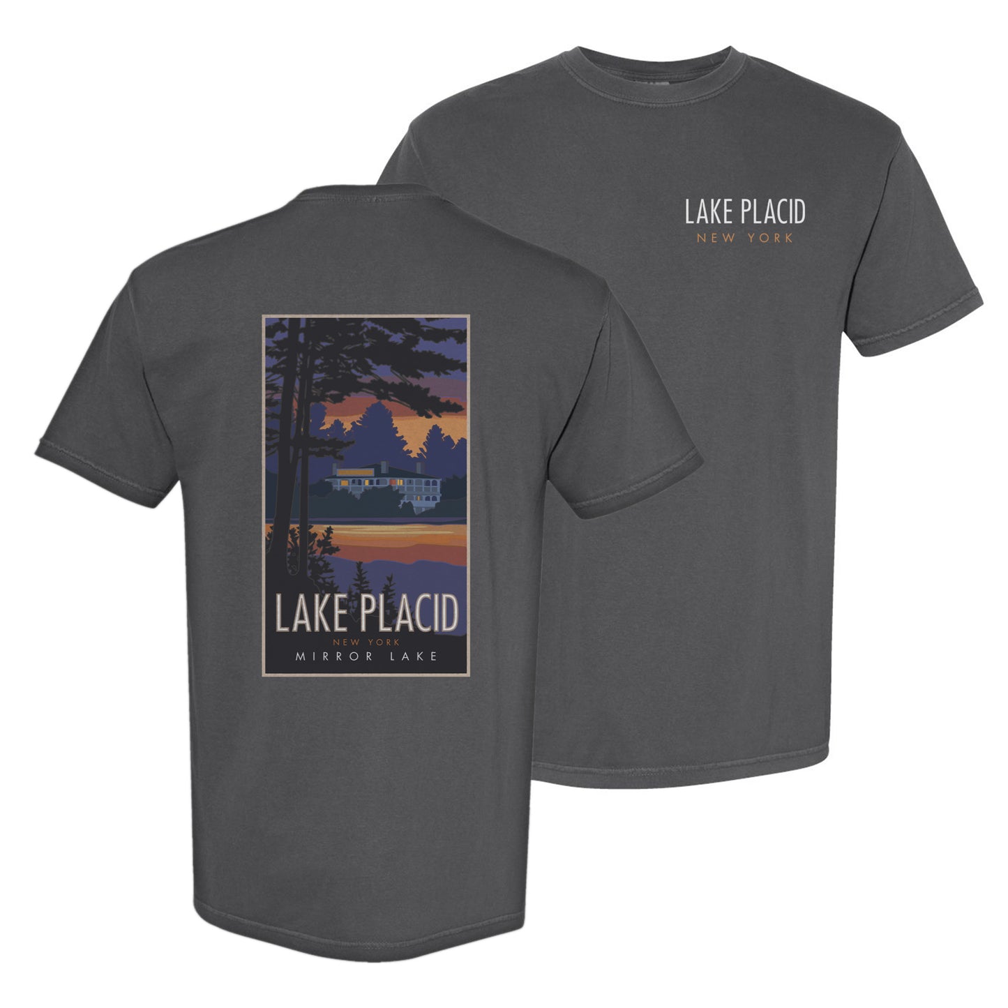Lake Placid Mirror Lake - Comfort Colors Heavyweight T-Shirt
