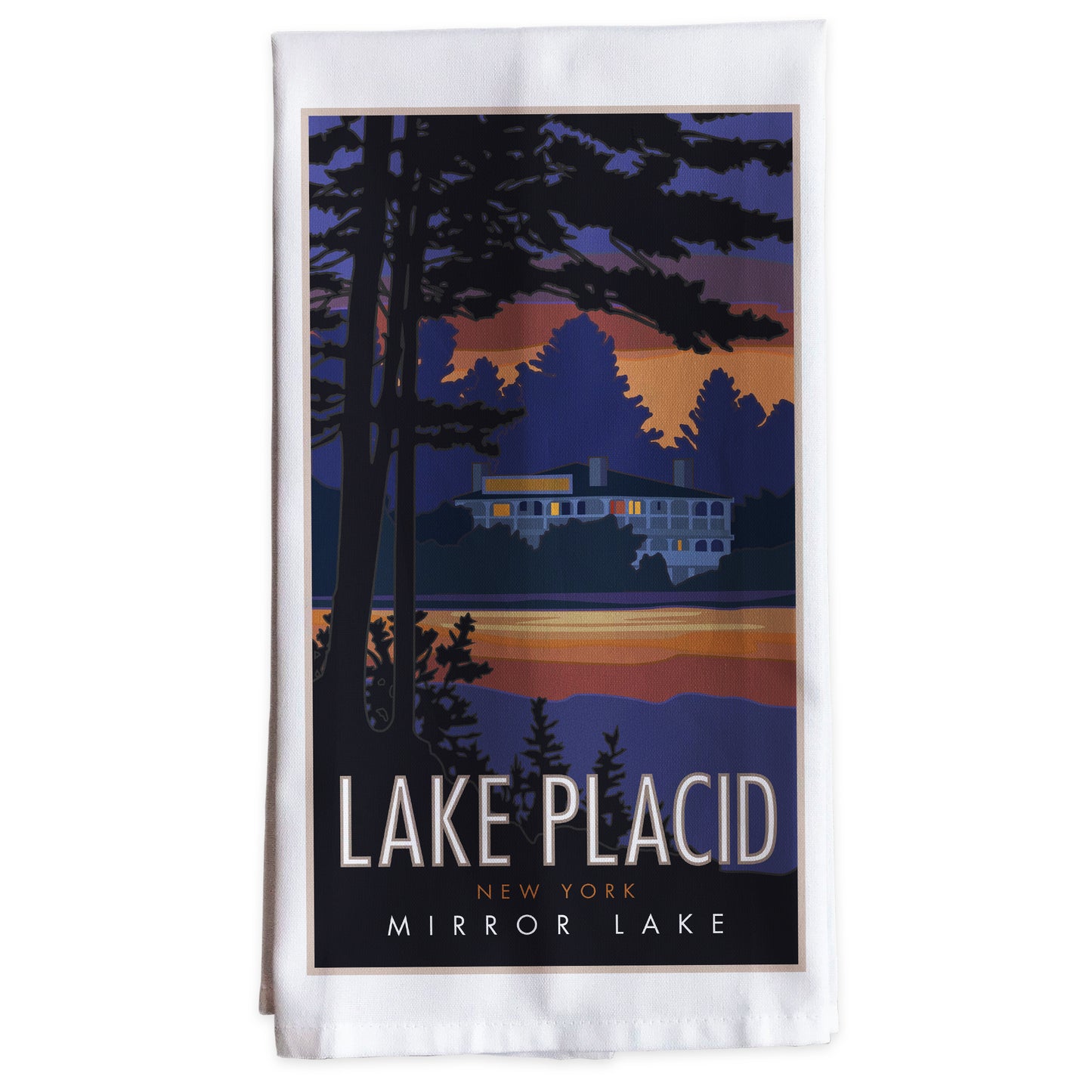 Lake Placid Mirror Lake -Tea Towel