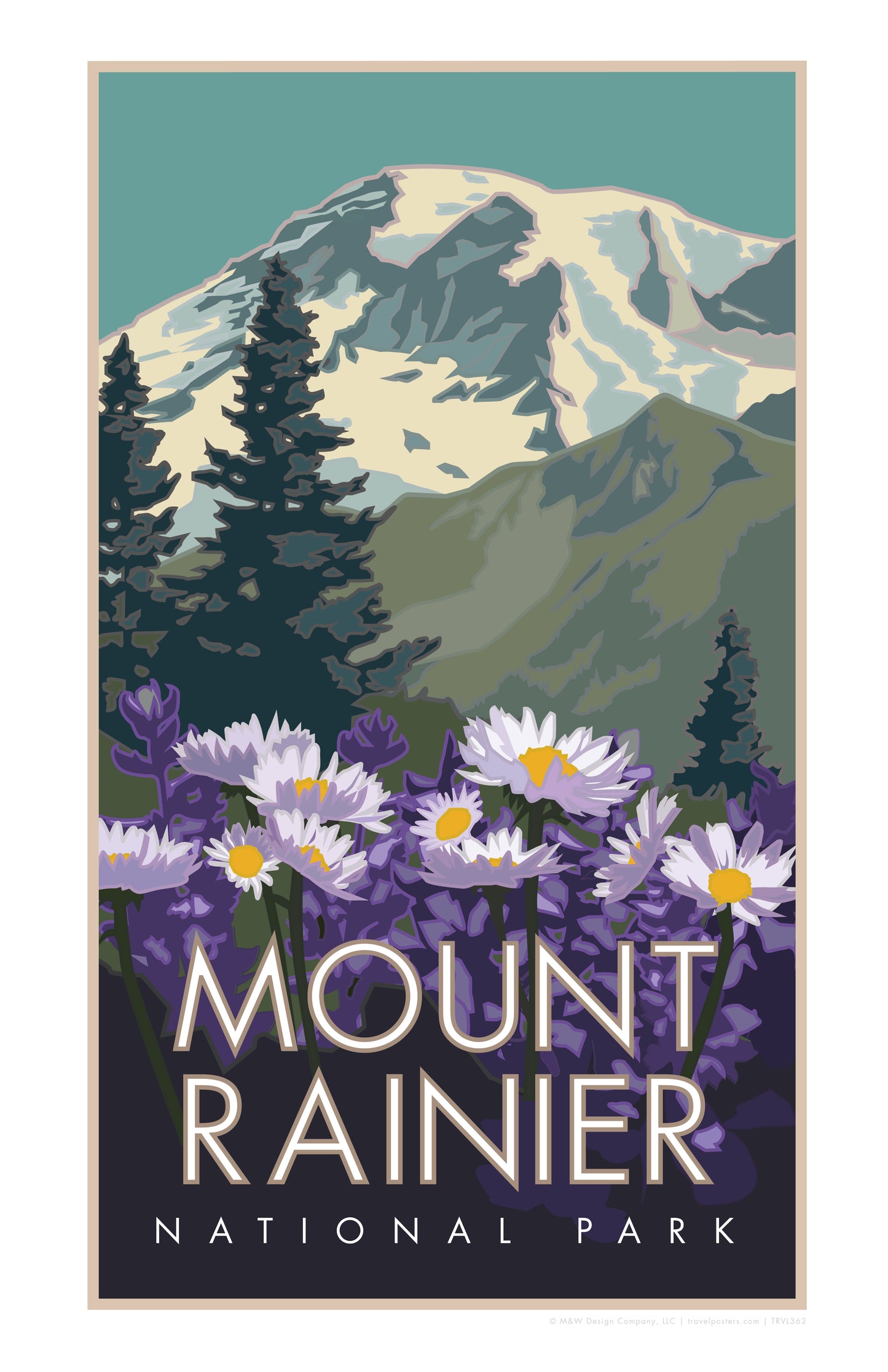 Rainier Mt Spring - Poster