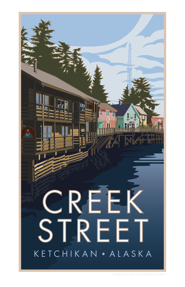 Creek Street Ketchikan Alaska - Poster