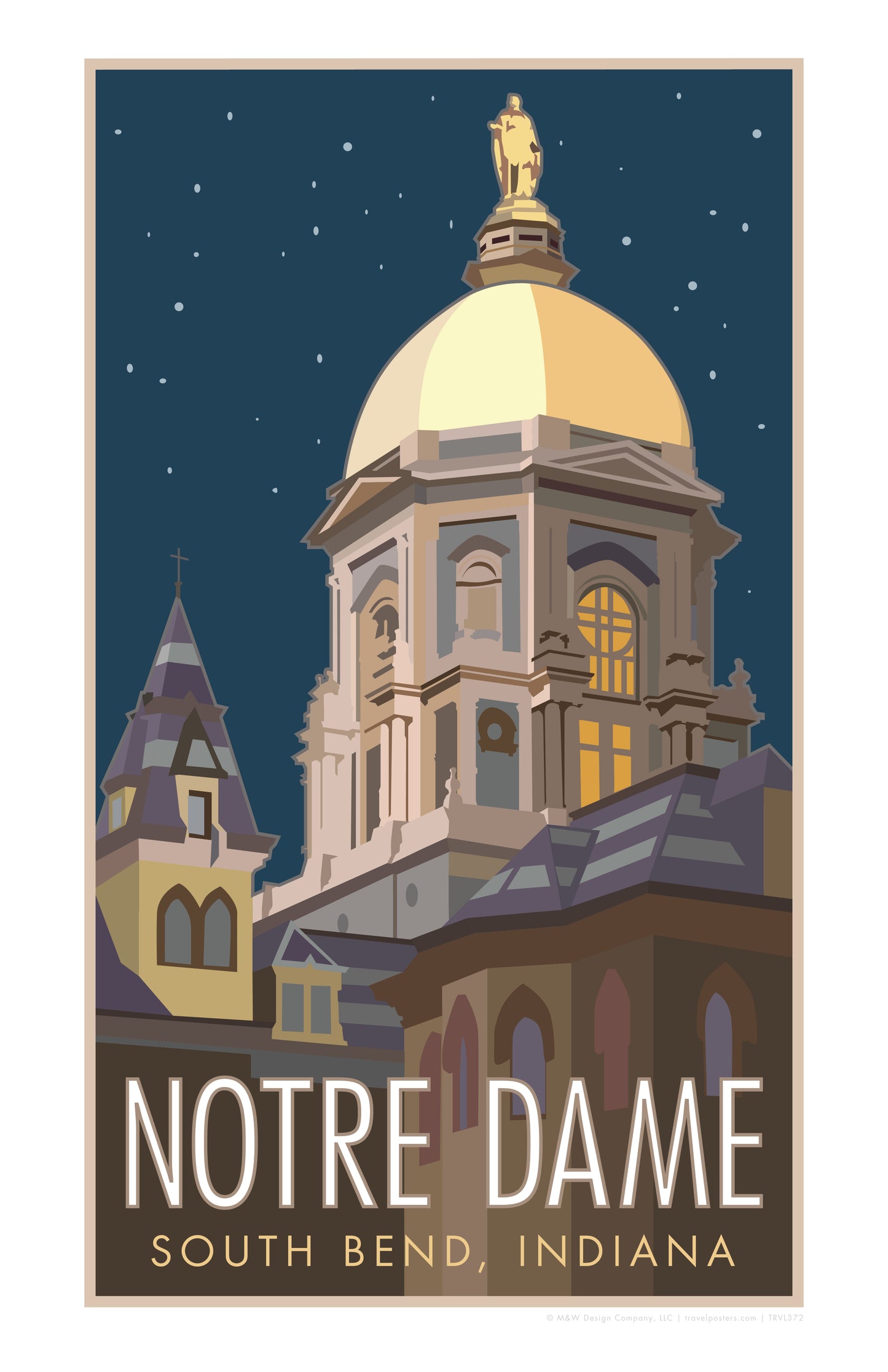 Notre Dame Golden Dome - Poster