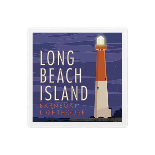 Long Beach Island Lighthouse Coaster - 4" x 4"  Coaster