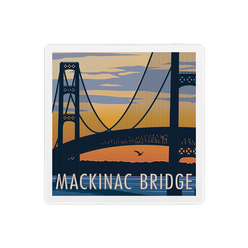 Mackina Bridge - 4" x 4"  Coaster