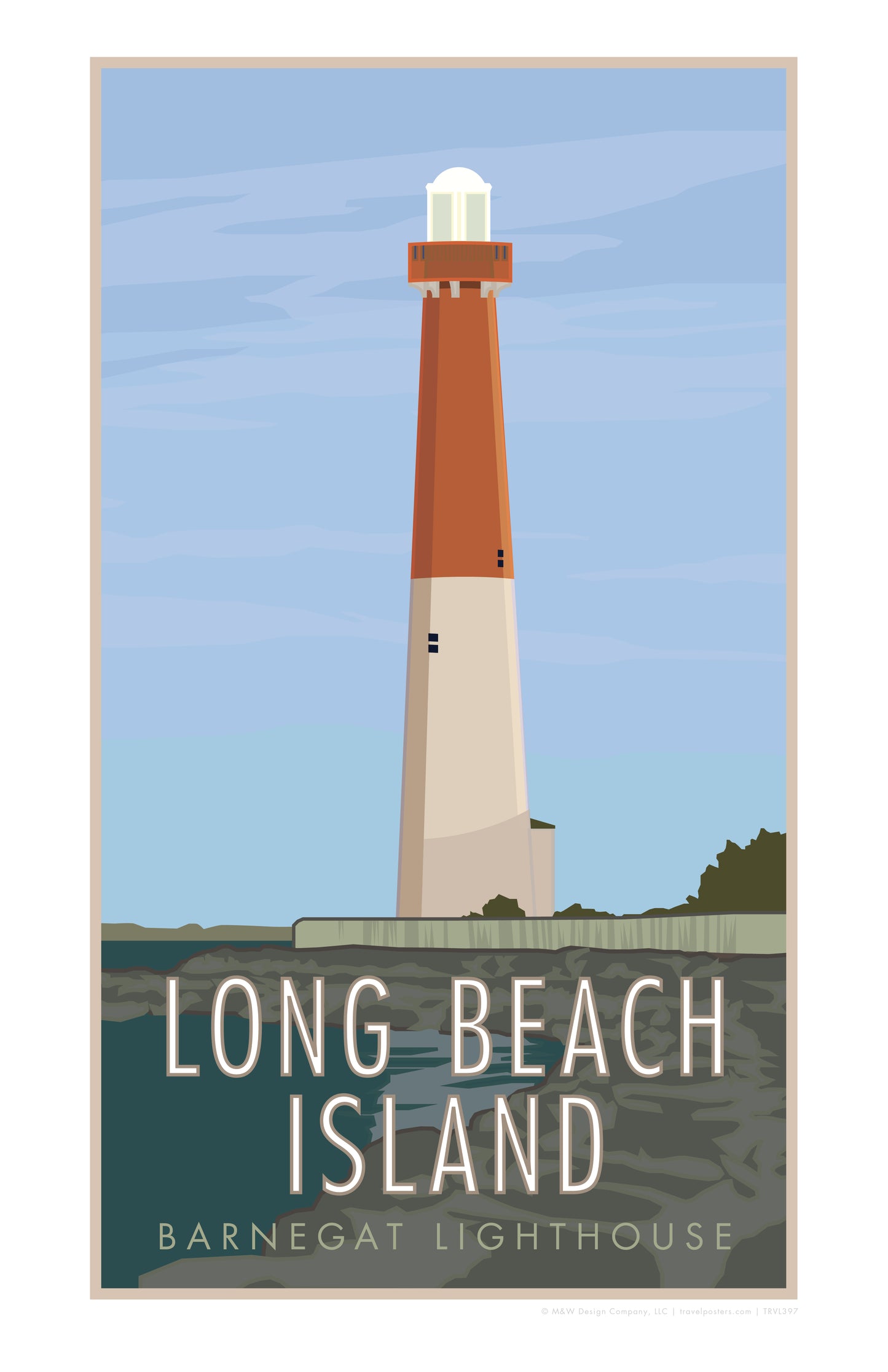 Long Beach Island Lighthouse New Jersey Day Time Travel Poster