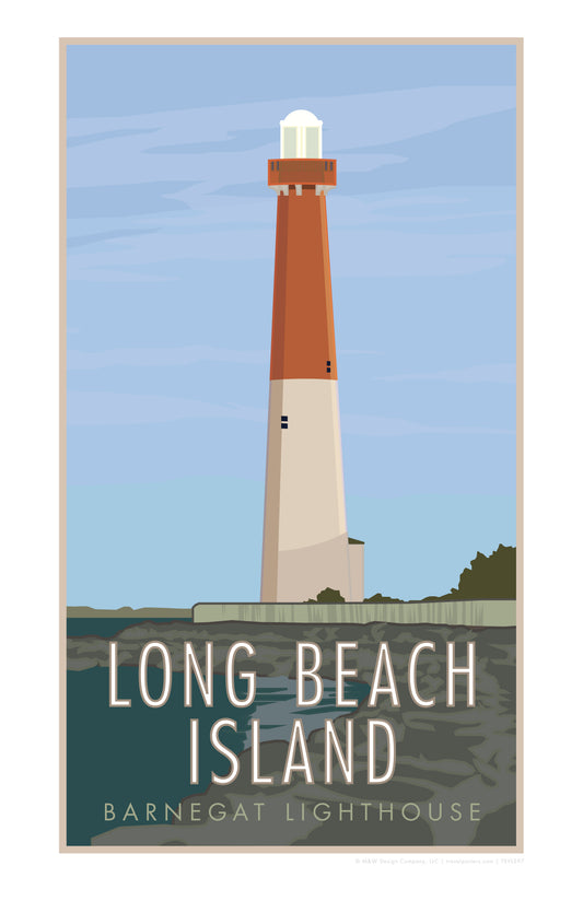 Long Beach Island Lighthouse New Jersey Day Time Travel Poster