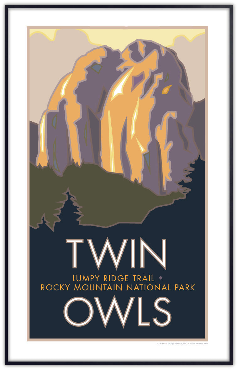 Twin Owls, Rocky Mountain National Park, Colorado - Poster