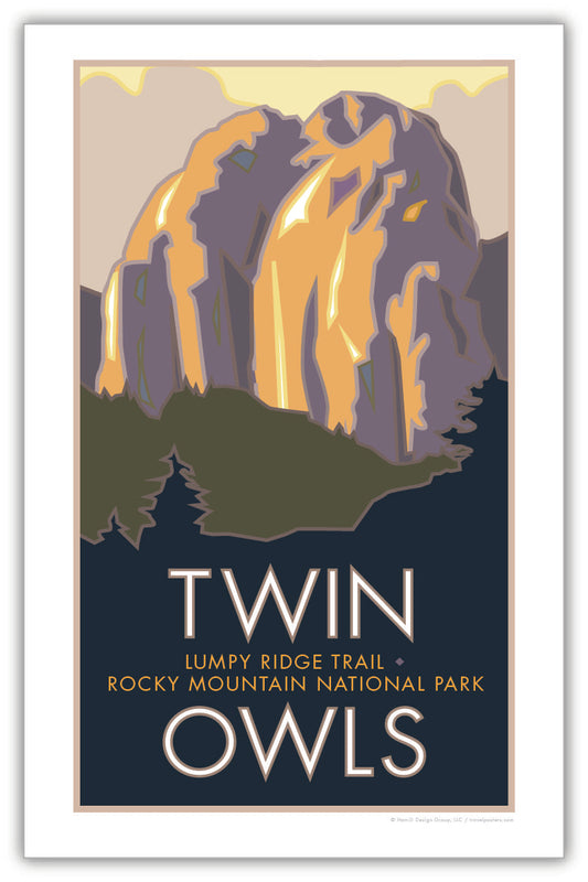 Twin Owls, Rocky Mountain National Park, Colorado - Poster