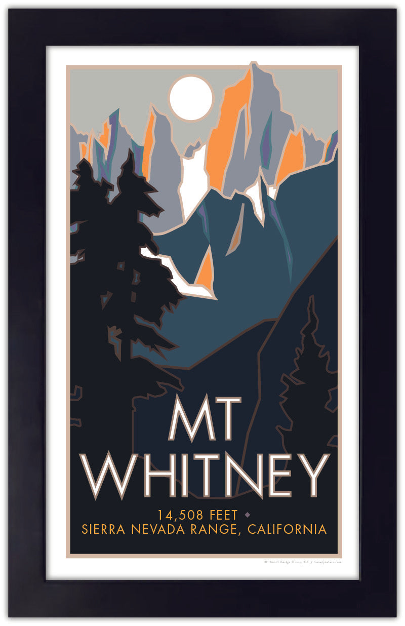 Mt. Whitney Sierra Nevada Range framed poster