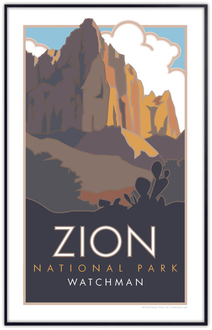 Zion National Park (The Watchman), Utah - Poster