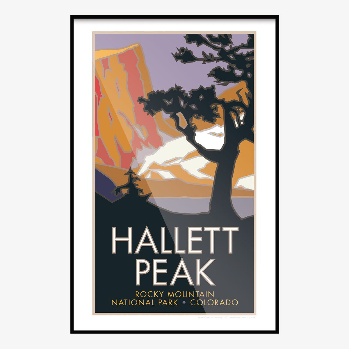 Hallett Peak Rocky Mountain National Park Colorado Travel Poster