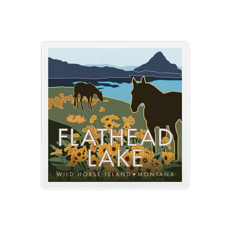 Flathead Lake - 4" x 4" Sandstone Coaster