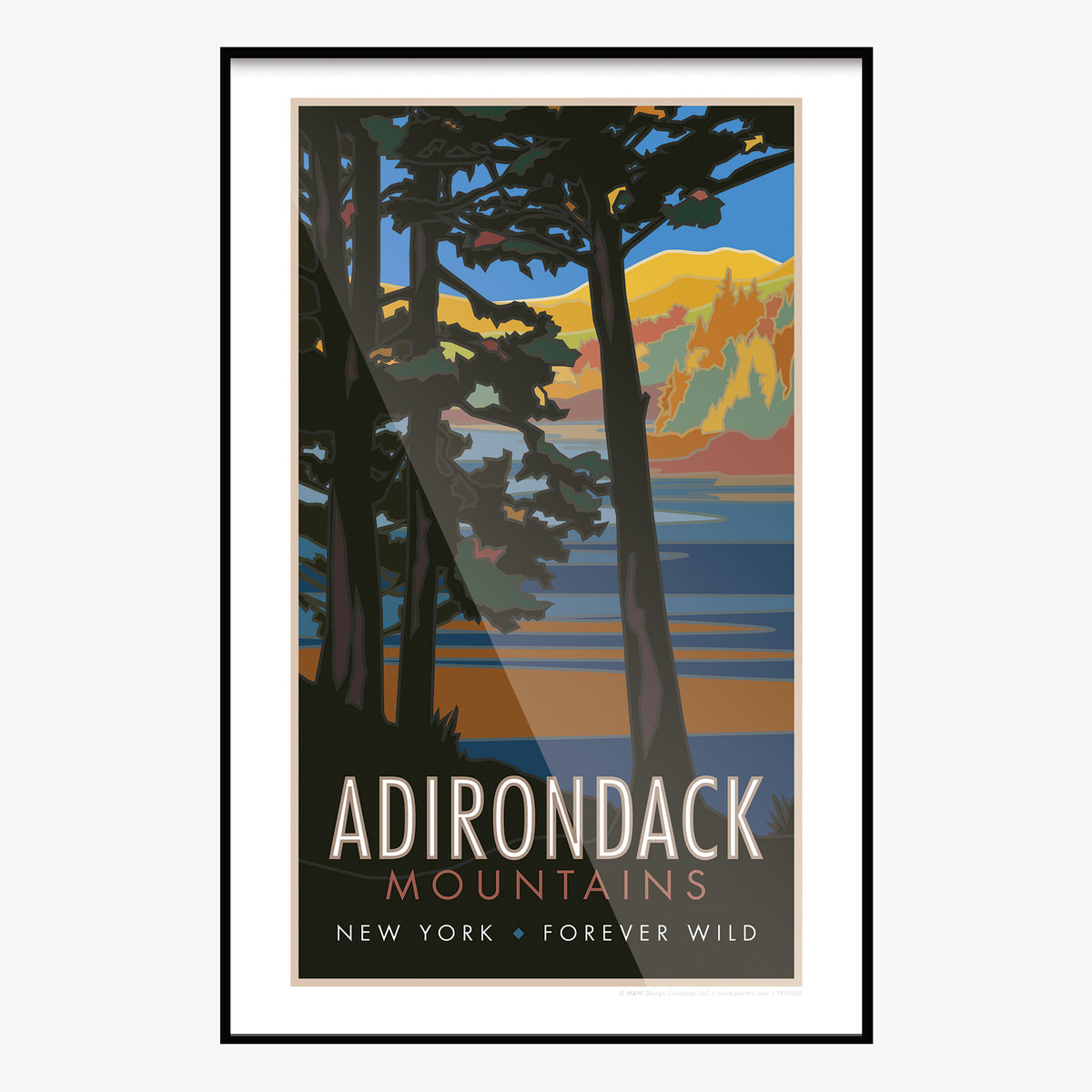 Adirondack Mountains New York Travel Poster