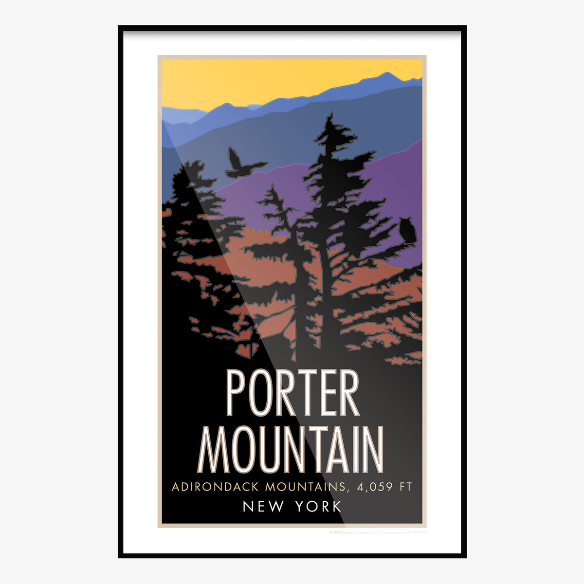Porter Mountain New York Travel Poster