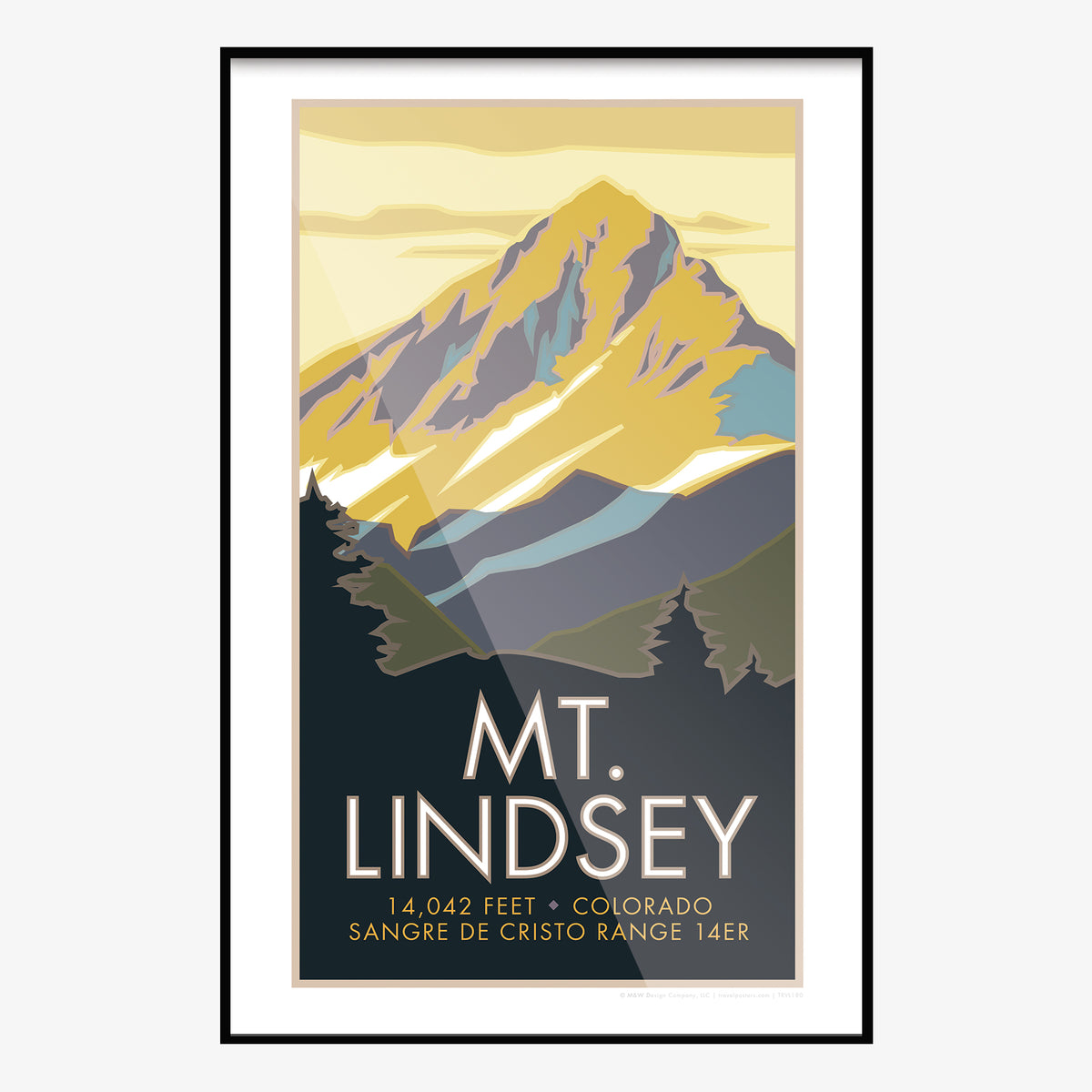 Mt. Lindsey Colorado 14er Travel Poster