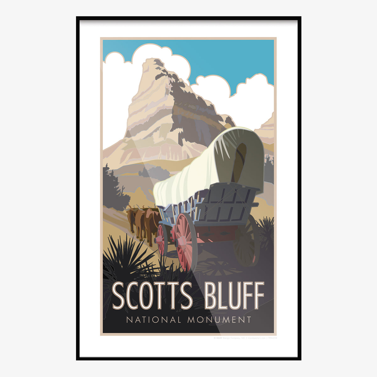 Scotts Bluff National Monument Nebraska Travel Poster