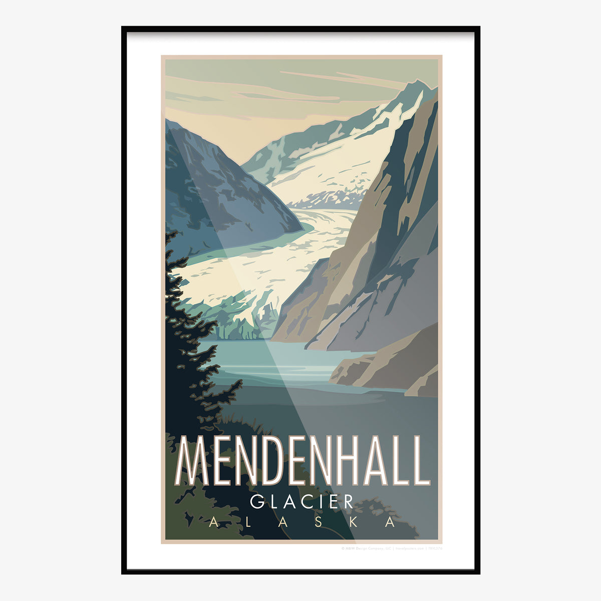 Menden Hall Glacier Alaska Travel Poster