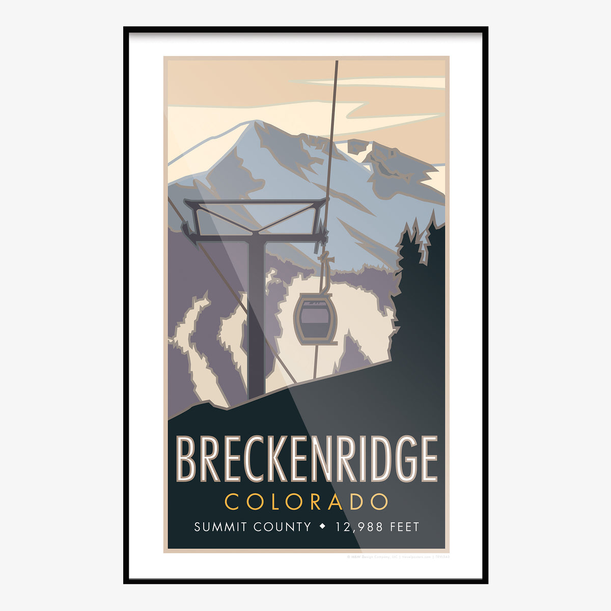 Breckenridge Colorado Ski Gondola Travel Poster