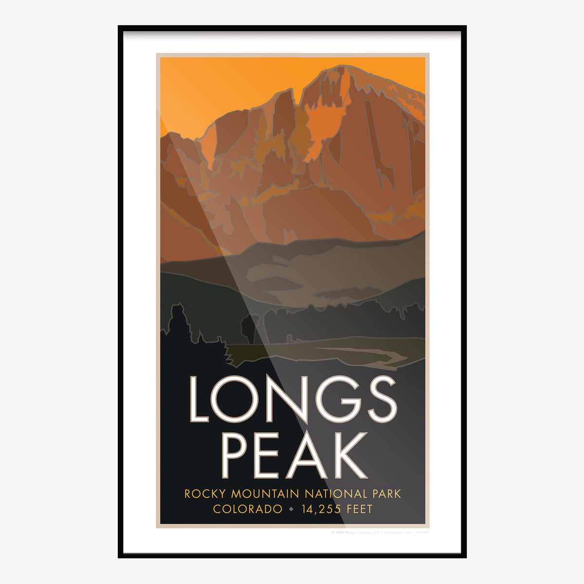 Longs Peak 3 Dusk Colorado 14er Travel Poster