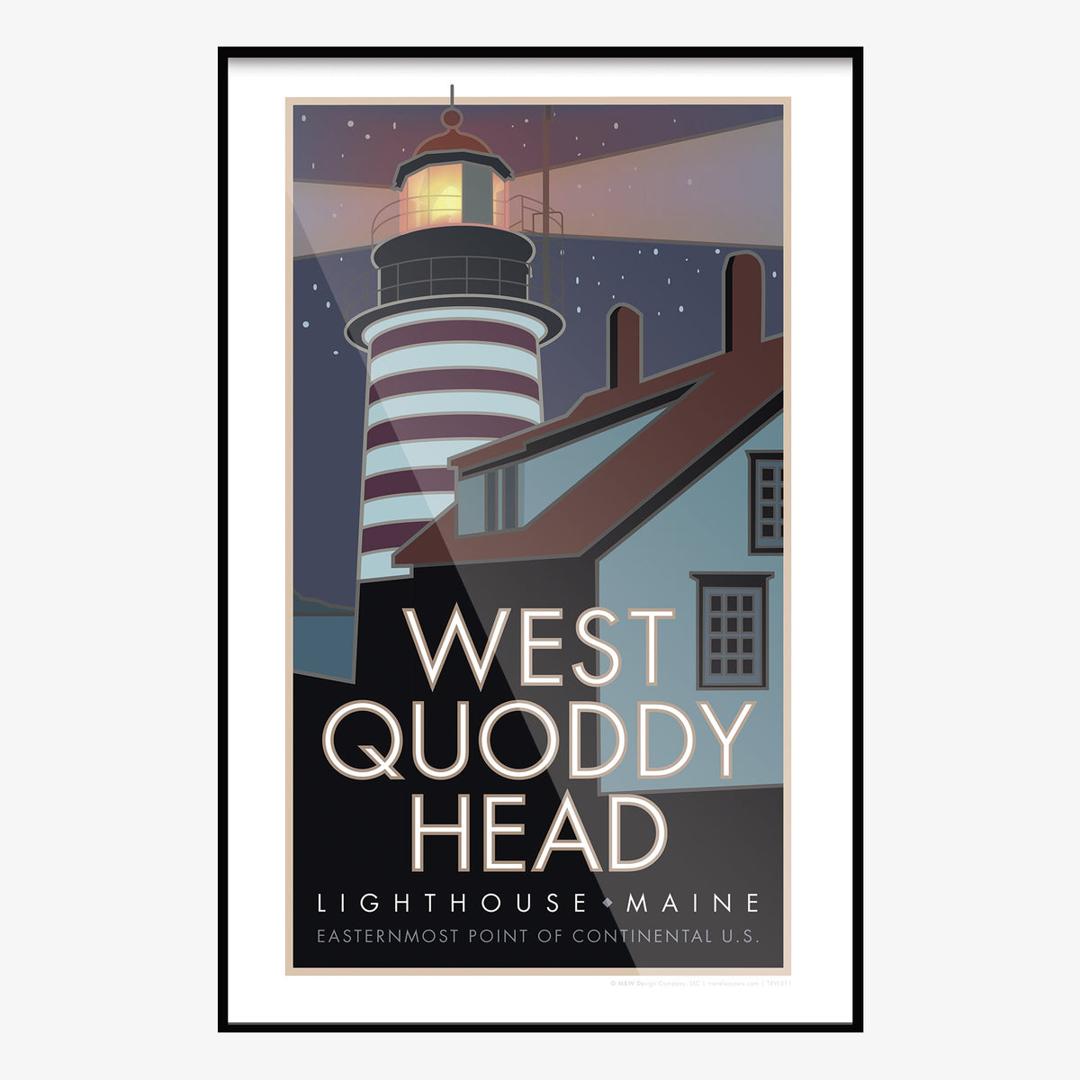 West Quoddy Head Lighthouse Maine Travel Poster