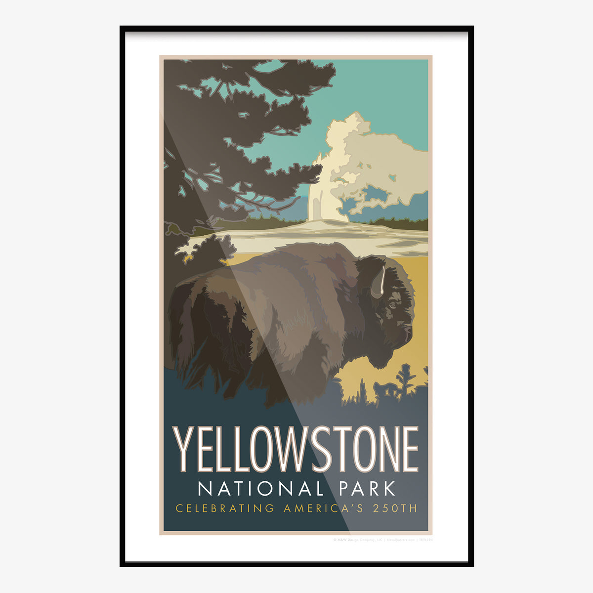 Yellowstone Bison 250th Anniversary Travel Poster