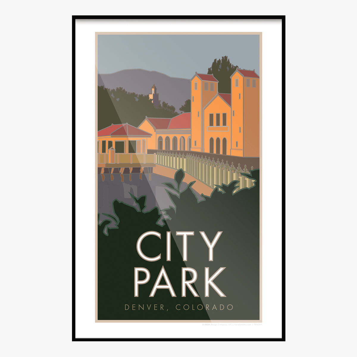 City Park Denver Colorado Travel Poster