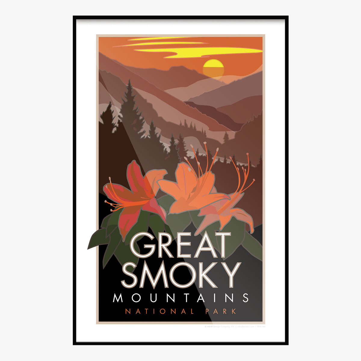 Great Smoky Mountains Flowers Travel Poster
