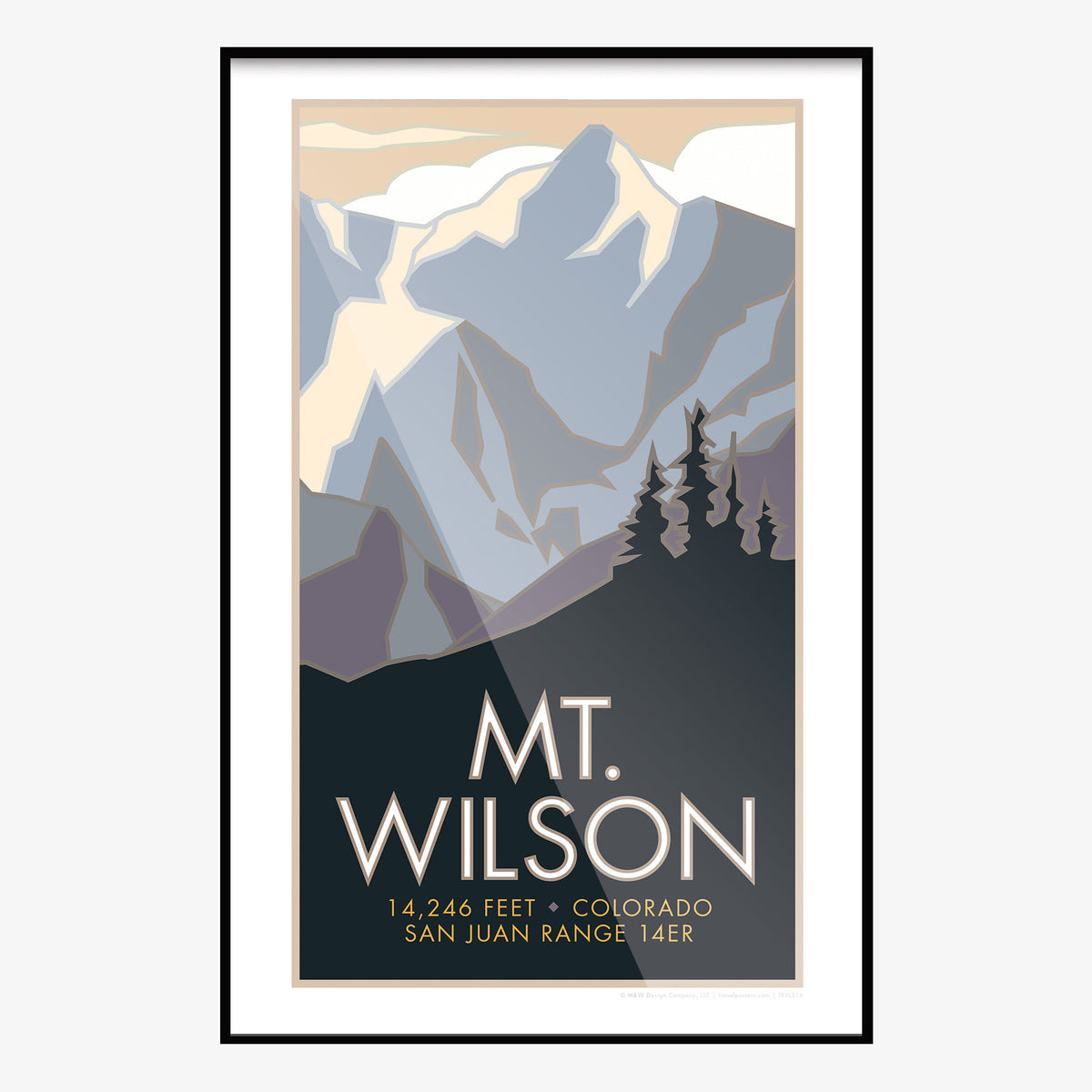 Mt. Wilson Colorado 14er Travel Poster