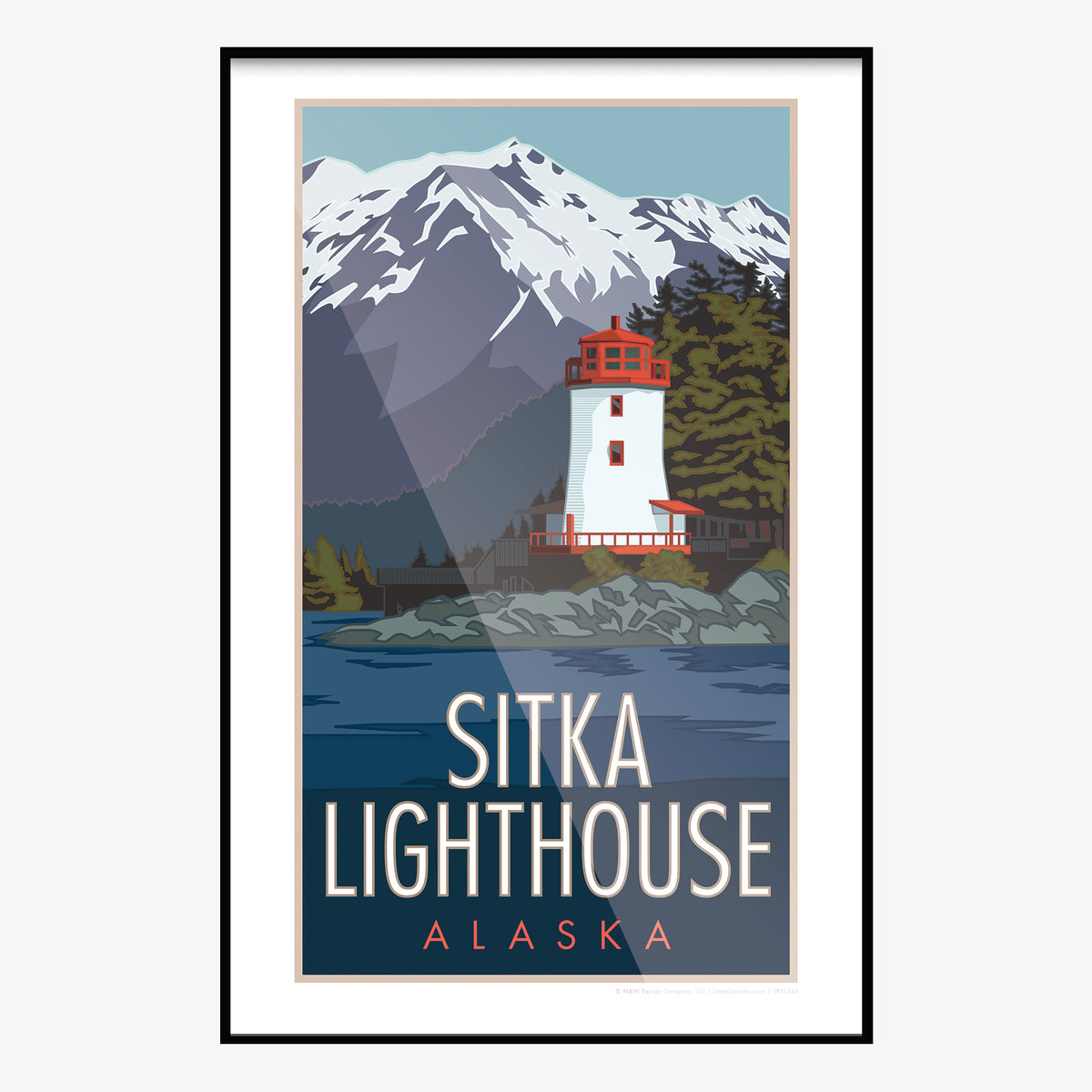 Sitka Light House Alaska Travel Poster