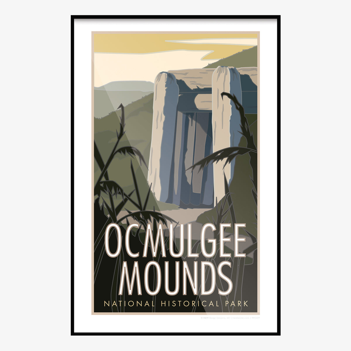 Ocmulgee Mounds Georgia Travel Poster