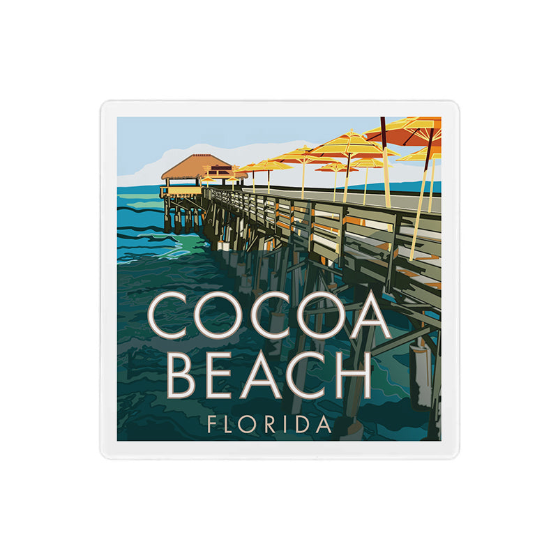 Cocoa Beach Pier - Cocoa Beach - 4" x 4" Sandstone Coaster