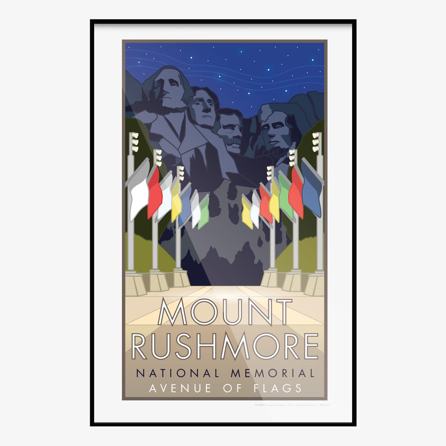 Mount Rushmore - Avenue of Flags - Poster