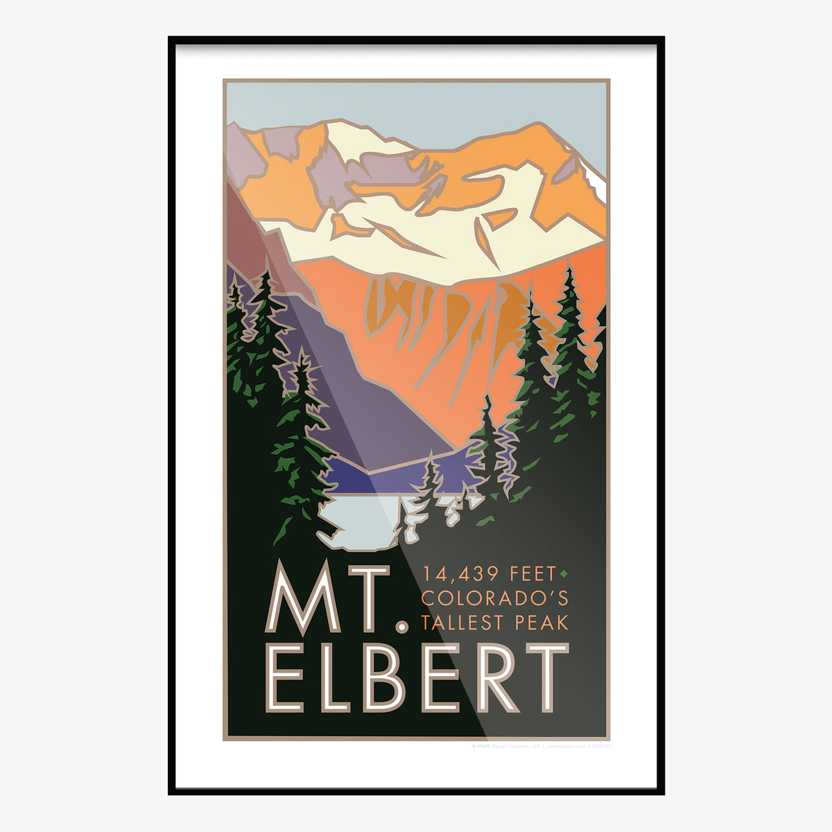 Mt. Elbert Colorado 14er Travel Poster