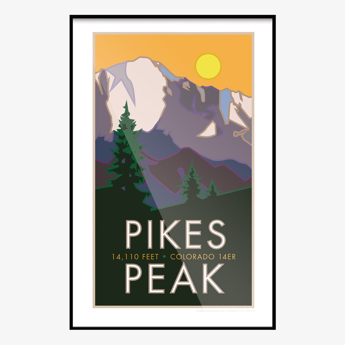 Pikes Peak Colorado 14er Travel Poster